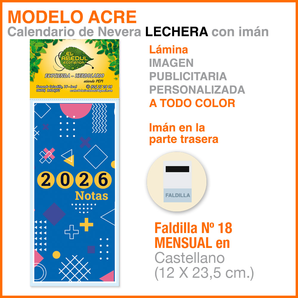 Modelo Acre Lechera Mini · Lámina con imán para nevera - Imagen 2
