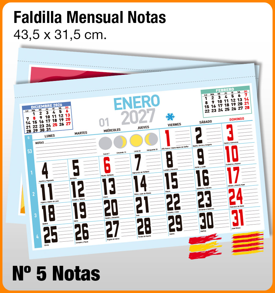Faldilla MENSUAL Nº 5 NOTAS