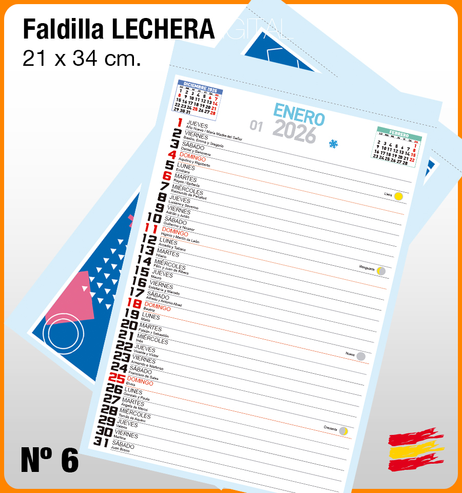 Faldilla Mensual Nº 6 LECHERA