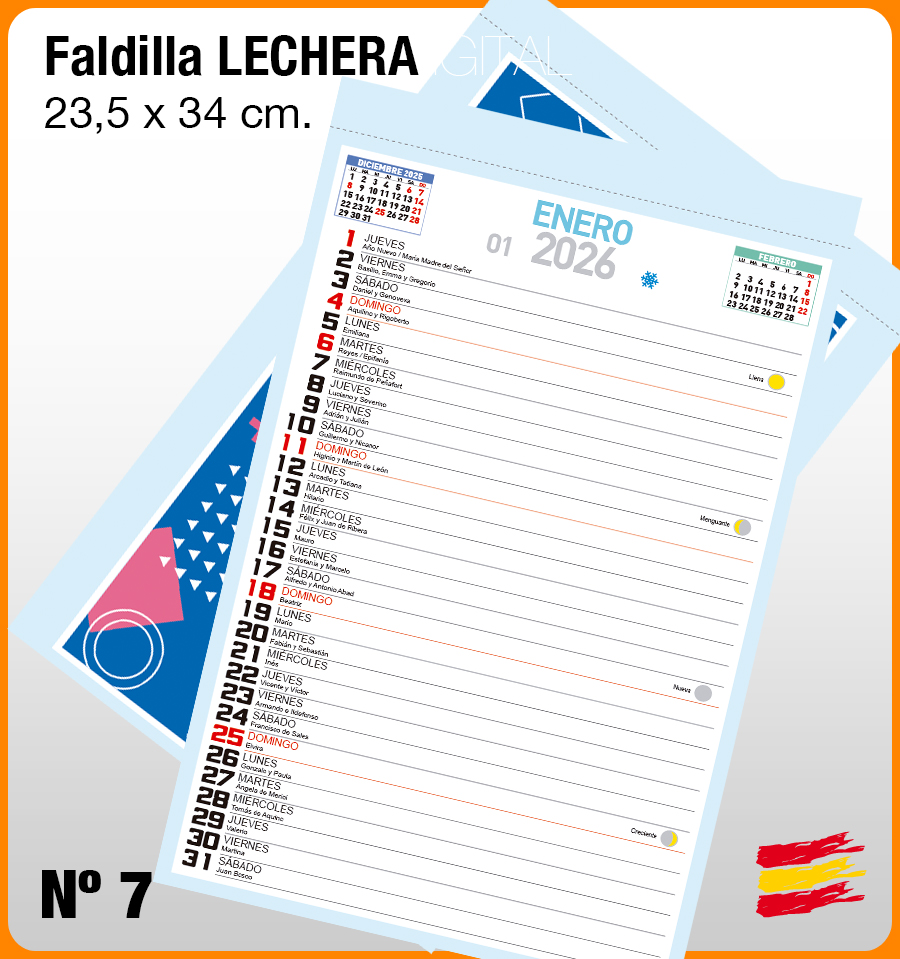 Faldilla Mensual Nº 7 LECHERA