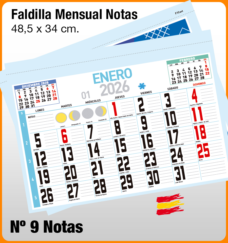 Faldilla MENSUAL Nº 9 NOTAS