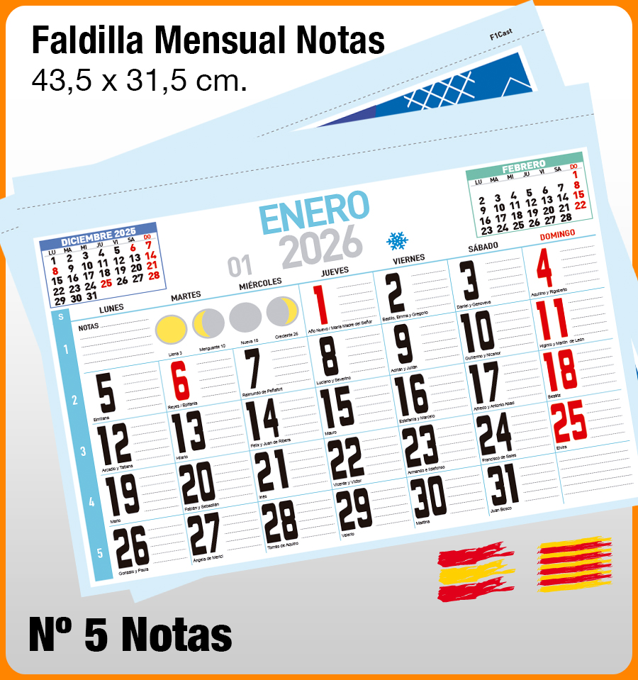Faldilla MENSUAL Nº 5 NOTAS