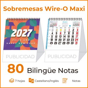 Sobremesa MAXI 80 MENSUAL NOTAS BILINGUE