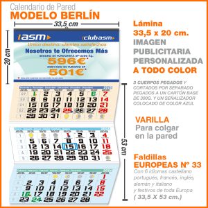 Modelo Berlin · Lámina con faldilla mensual EUROPEA Nº 33
