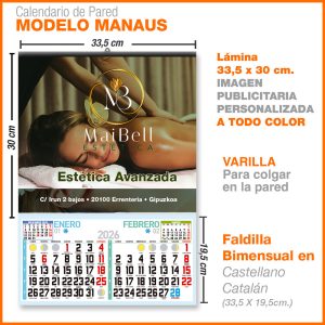 Modelo Manaus · Lámina con faldilla bimensual de 33,5 cm.