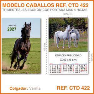 Calendario Trimestral · Modelo CABALLOS - REF. CTD 422