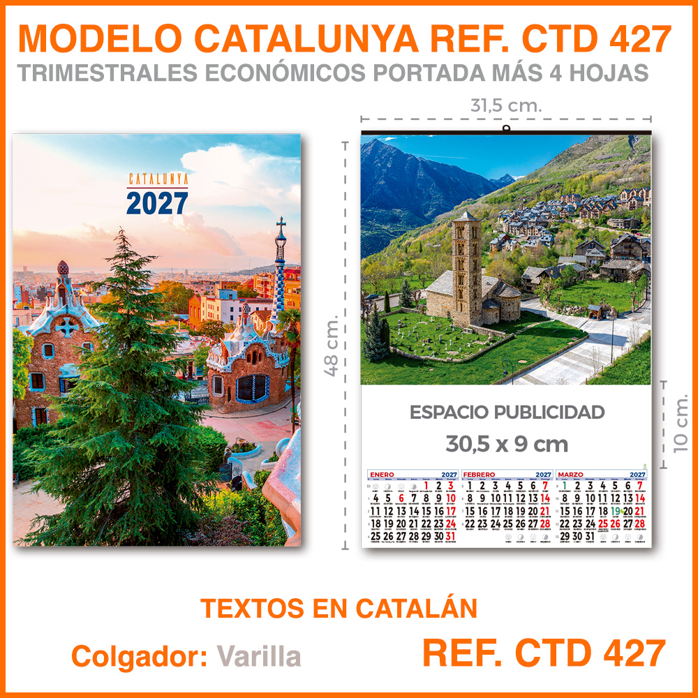 Calendario Trimestral · Modelo CATALUNYA - REF. CTD 427
