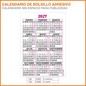 Calendarios de Bolsillo Adhesivo