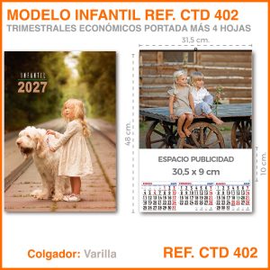 Calendario Trimestral · Modelo INFANTIL - REF. CTD 402