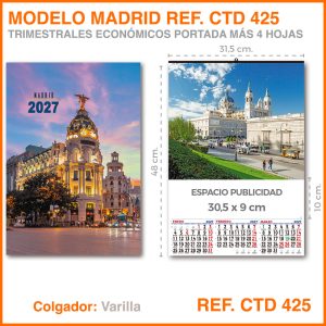 Calendario Trimestral · Modelo  MADRID - REF. CTD 425