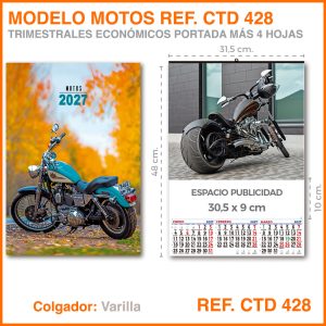 Calendario Trimestral · Modelo MOTOS - REF. CTD 428