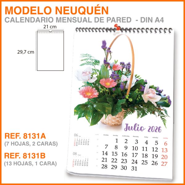 Modelo Neuquén · Calendario  mensual de pared -DIN A4