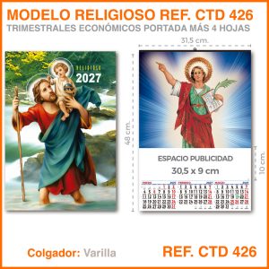 Calendario Trimestral · Modelo  RELIGIOSO - REF. CTD 426