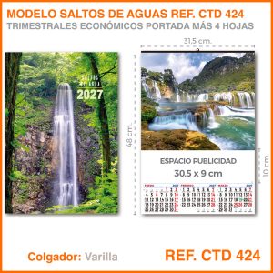 Calendario Trimestral · Modelo  SALTOS DE AGUA - REF. CTD 424