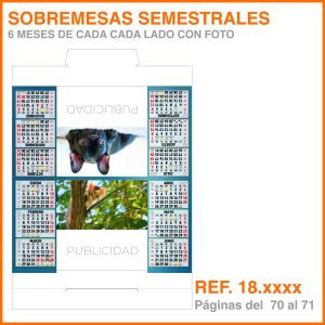 Calendario Semestral de Sobremesa con foto