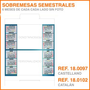 Calendario Semestral de Sobremesa sin foto