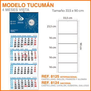Modelo Tucumán · Calendario  4 meses vistas