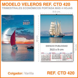 Calendario Trimestral · Modelo VELEROS - REF. CTD 420
